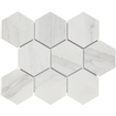 The Mosaic Factory Barcelona Carrelage mosaïque hexagonal 25.6x2.96cm pour le mur et pour l'intérieur et l'extérieur porcelaine Carrara marbre blanc mat SW157759