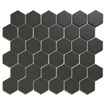 La Mosaic Factory London carreau mosaïque - 28,2x32,1cm - carrelage mural et de sol - Hexagone/Hexagone - Porcelaine Noir Mat SW62251
