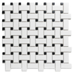 La Mosaic Factory Paris carreau mosaïque - 30x30cm - carrelage mural et de sol - Rectangulaire - Porcelaine Blanc et Noir Mat SW75885