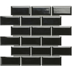 La Mosaic Factory Paris carreau mosaïque - 28,8x29,4cm - carrelage mural - Rectangulaire - Porcelaine Noir Brillant SW258554