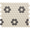 La Mosaic Factory London carreau mosaïque - 26x30cm - carrelage mural et de sol - Hexagone/Hexagone - Porcelaine Blanc + Noir Mat SW258556