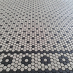 The Mosaic Factory London Carrelage hexagonal 2.3x2.3x0.6cm pour le sol pour l'intérieur et l'extérieur résistant au gel porcelaine non verni 4 fleurs par pièce Blanc/noir SW258556