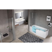 Novellini Iris paroi de baignoire Combi avec segment fixe droit 86x150cm profilé chrome et verre transparent 0335659