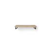 Looox Wood collection Solo plan sous vasque - 140x46cm - Avec porte-serviettes (gauche) noir mat - Chêne massif gris ancien SW108664
