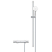 GROHE Grohtherm 1000 Performance Ensemble de douche - robinet de douche thermostatique - avec rosaces - avec barre de douchette - 90cm - douchette à main ronde - 2 jets - flexible de douche lisse - chrome SW999031