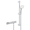 GROHE Grohtherm 1000 Performance Ensemble de douche - robinet de douche thermostatique - avec ensemble de barre de douche Tempesta - douchette à main ronde - 2 types de jets - flexible de douche lisse - chrome SW999124