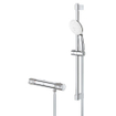 GROHE Grohtherm 1000 Performance Ensemble de douche - robinet de douche thermostatique - avec ensemble de barre de douche Tempesta - douchette à main ronde - 2 types de jets - flexible de douche lisse - chrome SW999124