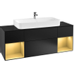 Villeroy & Boch Finion meuble sous-lavabo - 160x60.3cm - 4 tiroirs Black matt SW479558