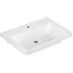 Villeroy & Boch Subway 3.0 lavabo-vasque à poser sur meuble - 65x47x16.5cm - Rectangulaire 1 trou de robinet sans trou de trop-plein Blanc Alpin brillant Céramique SW702148