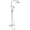 Duravit Shower Systems Système de douche - thermostatique - HOH=15cm - douche de tête Ø25.2cm - douchette ronde - économique en eau - finition chrome brillant SW962484