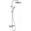 Duravit Shower Systems Système de douche - thermostatique - HOH=15cm - douche de tête Ø25.2cm - douchette ronde - inox brossé SW962491