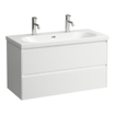 Laufen Lua lavabo 100x46x18cm 2 trous de robinet avec traitement anticalcaire Céramique blanc SW786224