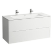 Laufen Pro s meuble combiné lavabo + base avec 2 tiroirs y compris lavabo 120x61x50cm 2 robinets avec trop-plein blanc brillant SW157481