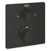 GROHE Grohtherm Douchemengkraan - afdekset - thermostatisch - 2 uitgangen - vierkant - matte black SW1077253