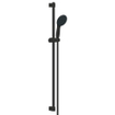 GROHE Tempesta 110 Ensemble barre de douche - 90cm - douchette ronde - 2 types de jets - flexible de douche lisse - noir mat SW1077242