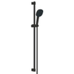 GROHE Tempesta Cube 110 Ensemble barre de douche - 90cm - douchette à main carrée - 2 jets - flexible de douche lisse - noir mat SW1077293