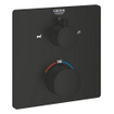 GROHE Grohtherm Badmengkraan - afdekset - thermostatisch - 2 uitgangen - vierkant - matte black SW1077320