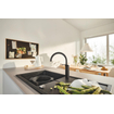 Grohe Eurosmart Mitigeur de cuisine - 18.3cm - bec rehaussé - Noir mat SW1077330