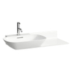 Laufen ino Lavabo pour meuble 90x45cm avec vasque gauche et plateau droite avec trou de robinet et trop-plein avec LCC blanc SW28288