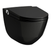 Laufen Cleanet RIVA Douche WC 35.5x60x61.5cm diepspoel incl. closetzitting met deksel en softclose keramiek glanzend zwart glans SW540985