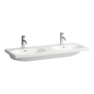 Laufen lua lavabo double 46x120x18cm 0 robinetterie sans traitement anti-calcaire céramique blanc SW786255