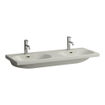 Laufen lua lavabo double 46x120x18cm 2 robinets sans traitement anti-calcaire céramique pergamon SW786250