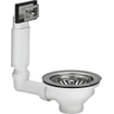 Viega évacuation d''évier et garniture de trop-plein 6/4 x1145mm avec bouchon panier pour trou 90mm inox 7541181