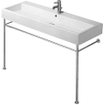 Duravit Vero Lavabo côté dessous meulé 120x47cm avec 2 trous pour robinetterie et trop plein avec Wondergliss Blanc 0293352