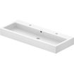 Duravit Vero Lavabo côté dessous meulé 120x47cm avec 2 trous pour robinetterie et trop plein avec Wondergliss Blanc 0293352