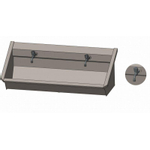 Intersan Sanilav auge de lavage 120cm avec 2 robinets inox 304 GA32542