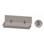 Intersan Sanilav auge de lavage avec pare-éclaboussures 120cm avec 2 mitigeurs monocommande inox 304 GA32400