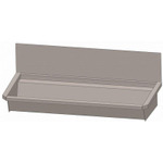 Intersan Sanilav auge de lavage avec pare-éclaboussures 120cm 2 pers. sans conduite inox 304 GA32396