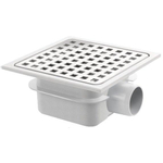 Van Den Berg siphon de sol ABS avec grille en inox 15x15 avec sortie latérale 40mm GA91308