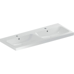 Geberit icon lavabo léger 120x48x15.5cm 2 lavabos 1 trou pour robinet à gauche et à droite avec trou pour trop-plein céramique blanc brillant SW546985