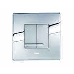 Wisa Delos Plaque de commande 16x16cm carré avec chasse d'eau double métal chrome mat brillant 0770447