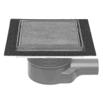 Easy drain Aqua Plus Quattro drain de sol - 20x20cm - grille carrelable - évacuation latérale - profondeur d'encastrement 7.5cm - inox inox biseauté. 2302727
