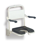 Handicare Linido siège de douche avec assise et accoudoirs inox revêtu blanc GA47687