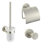 Royal Plaza Salix toiletset met haak closetrol en borstelhouder geborsteld nikkel GA57831