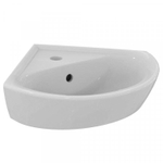 Royal Plaza Vito 2.0 Lave-mains d'angle avec trou de robinet et trop-plein 34x34cm céramique Blanc SW385506