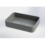 Royal plaza Cinea opzetwastafel 56,5x37,5cm z/kr.gat z/overl beton gr SW395271