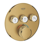 Grohe Grohtherm SmartControl Inbouwkraan - thermostatisch - met omstel voor 3 functies - rond - brushed cool sunrise (goud) SW354631