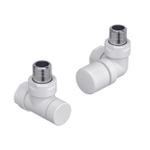 Zehnder kranenset type G deco radiatorkraan R RAL9016 wit SW644786