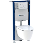 Geberit Duofix toiletset inbouwreservoir 12cm H112cm met iCon wand-wc Rimfree glans wit SW730601