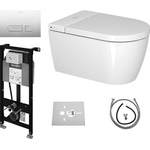 Duravit SensoWash Starck f Lite Compact WC lavant – pack avec bâti-support DuraSystem & plaque de commande – blanc SW789350