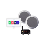 Aquasound N-Joy Connect n-joy connect badkamerradio - controller (ipx7) - wand lader - twist speakerset mat chroom - bluetooth versterker / 30 w / 230v/12vatt SW810523