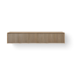 Looox Wooden Wastafelonderkast - ribbelfront verticaal - 2 lades - afvoer links en rechts - 160x30x46 cm - eiken SW814261