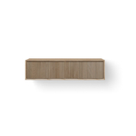 Looox Wooden Wastafelonderkast - ribbelfront verticaal - 1 lade - afvoer links en rechts - 100x30x46 cm - eiken SW814269