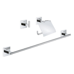 Grohe Start Cube ensemble d'accessoires 3 en 1 porte-rouleau de toilette avec rabat crochet porte-serviette 60cm chrome SW878141