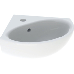 Geberit Bastia Lave-mains d'angle - rond - 45x40cm - trou pour robinet - trop-plein - blanc SW878555