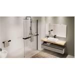 Novellini Kuadra Frame profiel - met handdoekhouder - voor douchewand - uitvoering rechts - black chrome SW893605